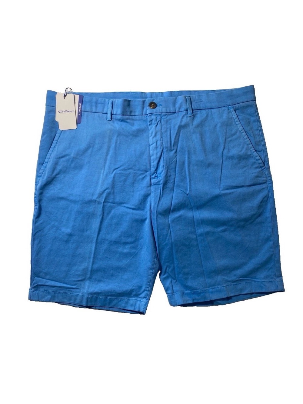 NEW Size 42 Mens R&Y Caribbean Chino Flat Shorts 9"I Cotton Spandex Blend Aqua